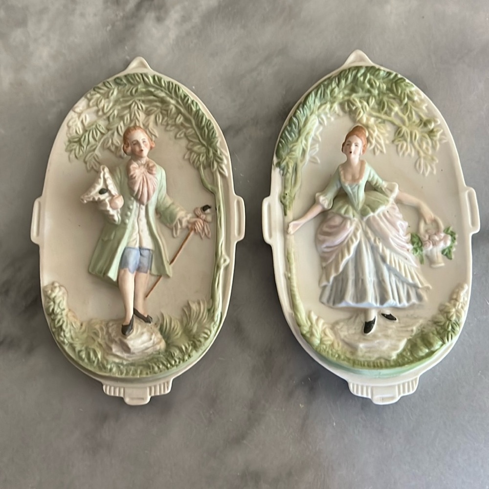 Vintage Chase Victorian Bisque Wall Plaque